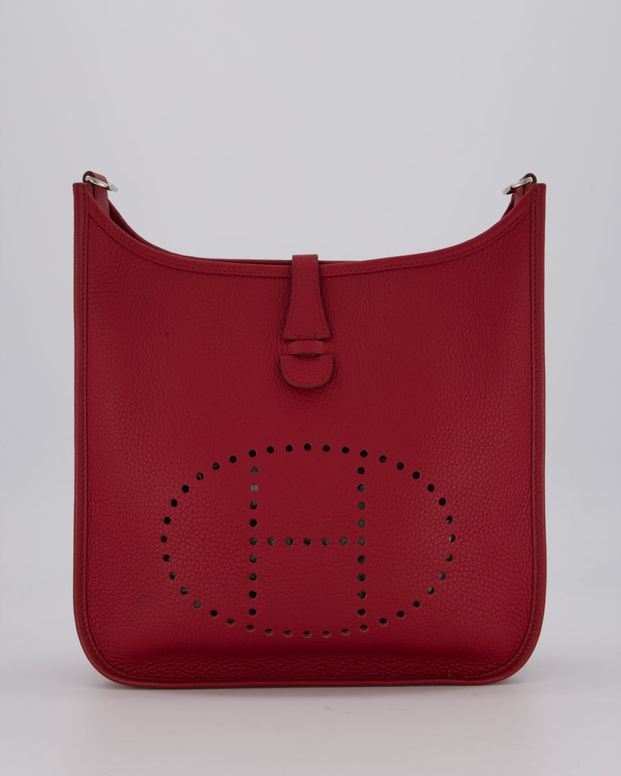 Hermès Evelyne III 29 Bag in Rouge Grenat Clemence Leather with Palladium Hardware