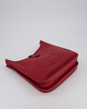 Hermès Evelyne III 29 Bag in Rouge Grenat Clemence Leather with Palladium Hardware