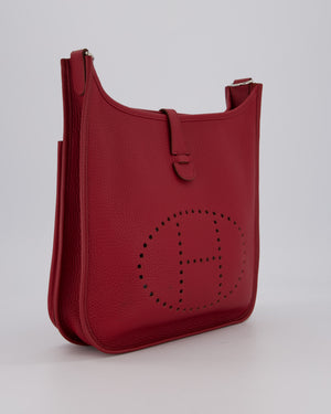 Hermès Evelyne III 29 Bag in Rouge Grenat Clemence Leather with Palladium Hardware
