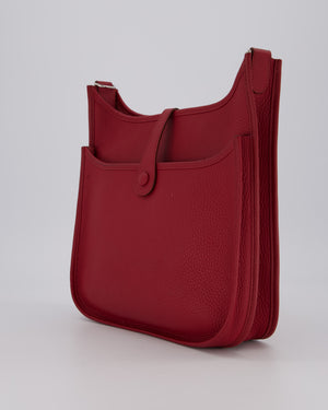 Hermès Evelyne III 29 Bag in Rouge Grenat Clemence Leather with Palladium Hardware