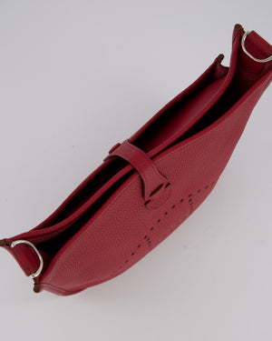 Hermès Evelyne III 29 Bag in Rouge Grenat Clemence Leather with Palladium Hardware