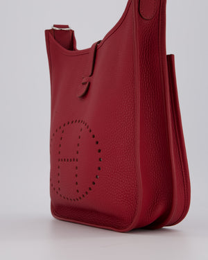 Hermès Evelyne III 29 Bag in Rouge Grenat Clemence Leather with Palladium Hardware