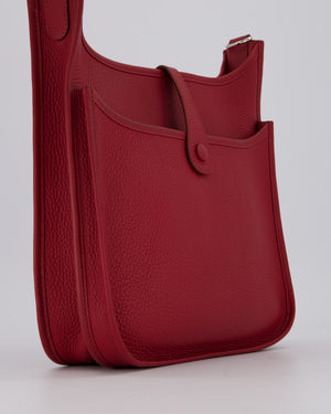 Hermès Evelyne III 29 Bag in Rouge Grenat Clemence Leather with Palladium Hardware