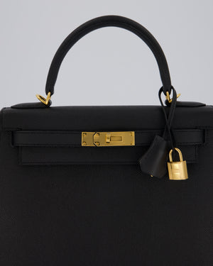 Hermès Kelly 28 Sellier Bag in Noir Epsom Leather with Gold Hardware