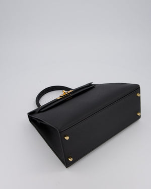 Hermès Kelly 28 Sellier Bag in Noir Epsom Leather with Gold Hardware