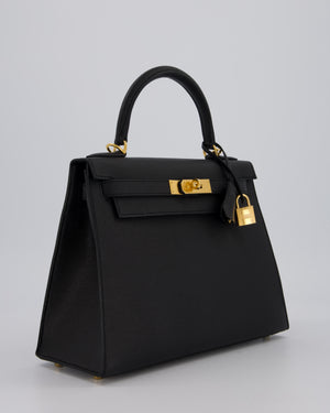 Hermès Kelly 28 Sellier Bag in Noir Epsom Leather with Gold Hardware