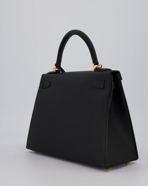 Hermès Kelly 28 Sellier Bag in Noir Epsom Leather with Gold Hardware