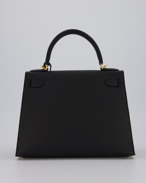 Hermès Kelly 28 Sellier Bag in Noir Epsom Leather with Gold Hardware