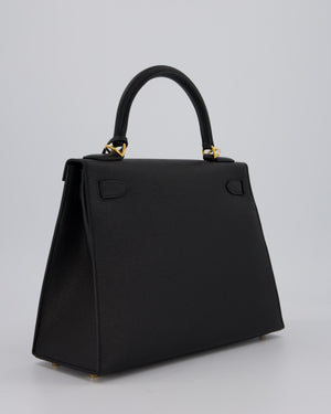 Hermès Kelly 28 Sellier Bag in Noir Epsom Leather with Gold Hardware