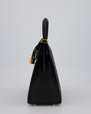 Hermès Kelly 28 Sellier Bag in Noir Epsom Leather with Gold Hardware