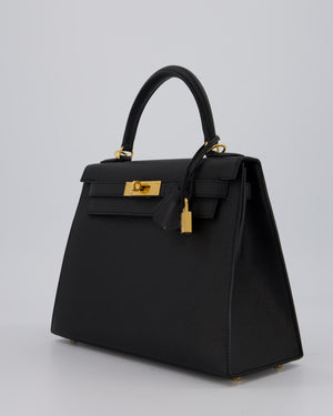 Hermès Kelly 28 Sellier Bag in Noir Epsom Leather with Gold Hardware