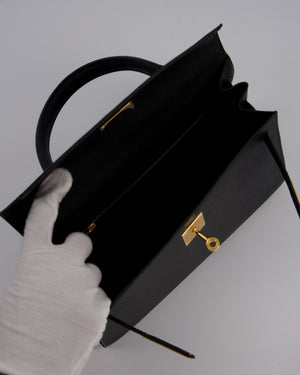 Hermès Kelly 28 Sellier Bag in Noir Epsom Leather with Gold Hardware