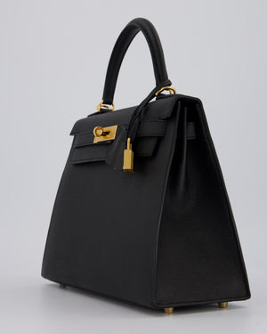 Hermès Kelly 28 Sellier Bag in Noir Epsom Leather with Gold Hardware