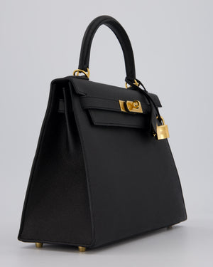 Hermès Kelly 28 Sellier Bag in Noir Epsom Leather with Gold Hardware