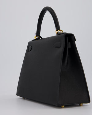 Hermès Kelly 28 Sellier Bag in Noir Epsom Leather with Gold Hardware