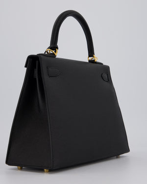 Hermès Kelly 28 Sellier Bag in Noir Epsom Leather with Gold Hardware