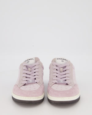 Chanel 22P Lilac Suede Trainers with Logo Detail Size EU 37.5