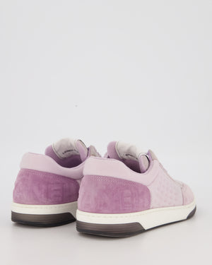 Chanel 22P Lilac Suede Trainers with Logo Detail Size EU 37.5