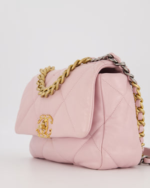 Chanel Small 19 Flap Bag in Light Pink Goatskin Quilted Leather with Mixed Hardware