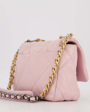 Chanel Small 19 Flap Bag in Light Pink Goatskin Quilted Leather with Mixed Hardware