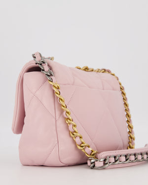 Chanel Small 19 Flap Bag in Light Pink Goatskin Quilted Leather with Mixed Hardware