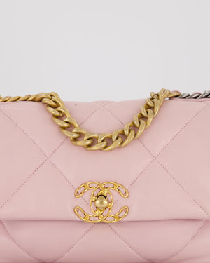 Chanel Small 19 Flap Bag in Light Pink Goatskin Quilted Leather with Mixed Hardware