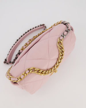 Chanel Small 19 Flap Bag in Light Pink Goatskin Quilted Leather with Mixed Hardware