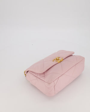 Chanel Small 19 Flap Bag in Light Pink Goatskin Quilted Leather with Mixed Hardware