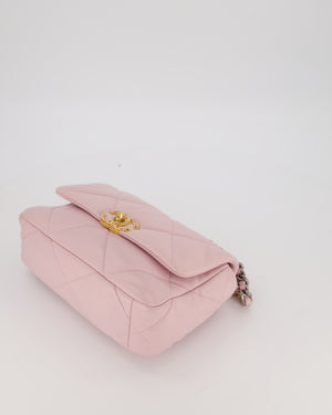 Chanel Small 19 Flap Bag in Light Pink Goatskin Quilted Leather with Mixed Hardware