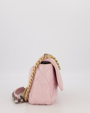 Chanel Small 19 Flap Bag in Light Pink Goatskin Quilted Leather with Mixed Hardware
