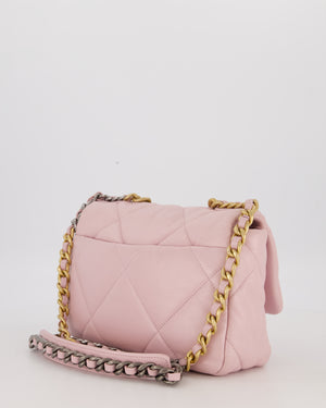 Chanel Small 19 Flap Bag in Light Pink Goatskin Quilted Leather with Mixed Hardware