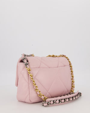 Chanel Small 19 Flap Bag in Light Pink Goatskin Quilted Leather with Mixed Hardware