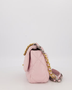 Chanel Small 19 Flap Bag in Light Pink Goatskin Quilted Leather with Mixed Hardware