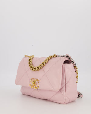 Chanel Small 19 Flap Bag in Light Pink Goatskin Quilted Leather with Mixed Hardware