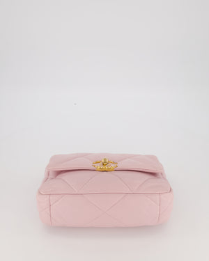 Chanel Small 19 Flap Bag in Light Pink Goatskin Quilted Leather with Mixed Hardware