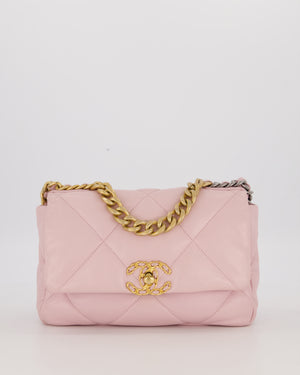 Chanel Small 19 Flap Bag in Light Pink Goatskin Quilted Leather with Mixed Hardware