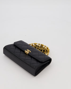 Chanel Mini Enamel Top Handle Bag in Black Lambskin Leather with Gold Hardware