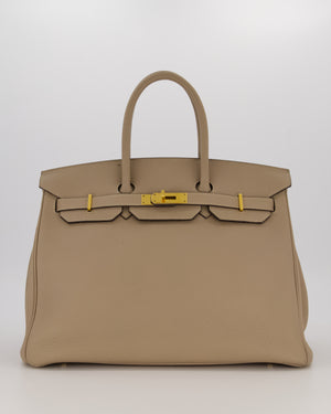 Hermès Birkin 35 Retourne Bag in Trench Togo Leather with Gold Hardware