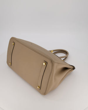 Hermès Birkin 35 Retourne Bag in Trench Togo Leather with Gold Hardware