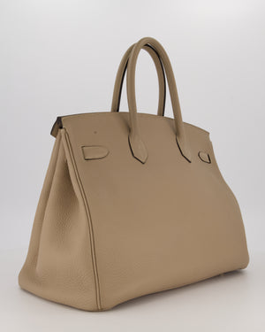 Hermès Birkin 35 Retourne Bag in Trench Togo Leather with Gold Hardware