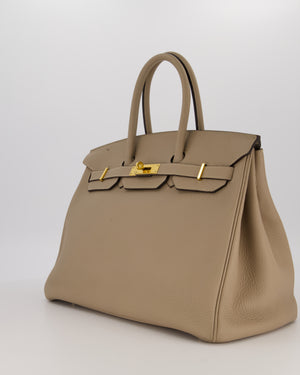 Hermès Birkin 35 Retourne Bag in Trench Togo Leather with Gold Hardware