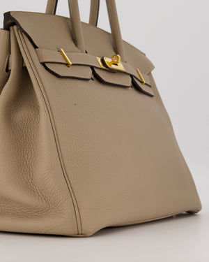 Hermès Birkin 35 Retourne Bag in Trench Togo Leather with Gold Hardware