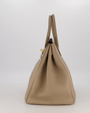 Hermès Birkin 35 Retourne Bag in Trench Togo Leather with Gold Hardware