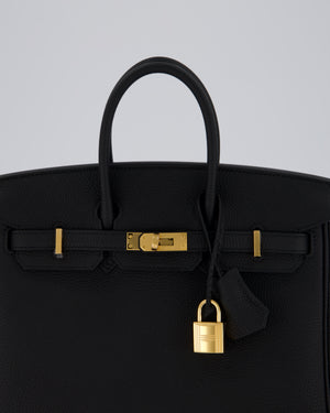 Hermès Birkin 25 Retourne Bag in Noir Togo Leather with Gold Hardware