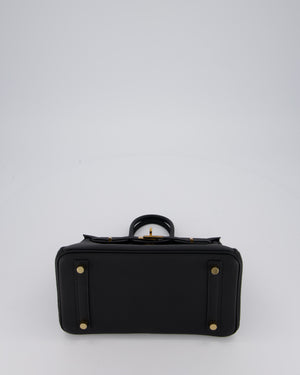 Hermès Birkin 25 Retourne Bag in Noir Togo Leather with Gold Hardware