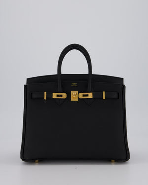 Hermès Birkin 25 Retourne Bag in Noir Togo Leather with Gold Hardware
