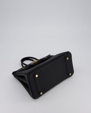 Hermès Birkin 25 Retourne Bag in Noir Togo Leather with Gold Hardware