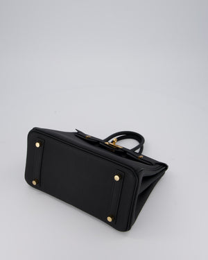 Hermès Birkin 25 Retourne Bag in Noir Togo Leather with Gold Hardware
