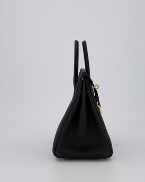 Hermès Birkin 25 Retourne Bag in Noir Togo Leather with Gold Hardware