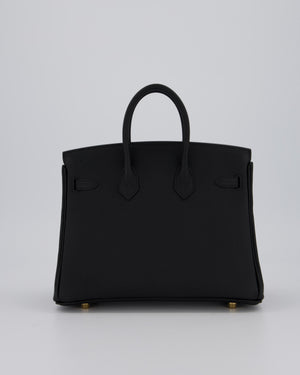 Hermès Birkin 25 Retourne Bag in Noir Togo Leather with Gold Hardware